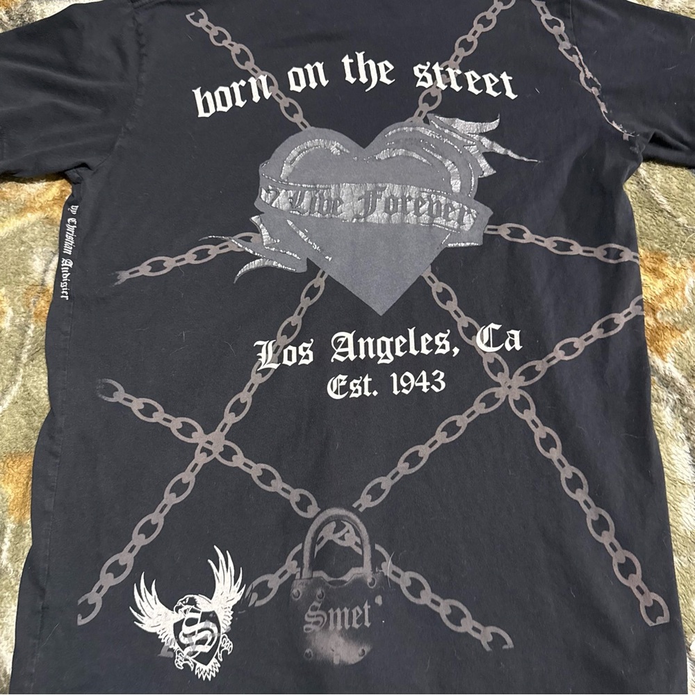 Y2K Smet By Christian Audiger Shirt Skull and Chains Print Y2K Smet Shirt - Picture 3 of 8